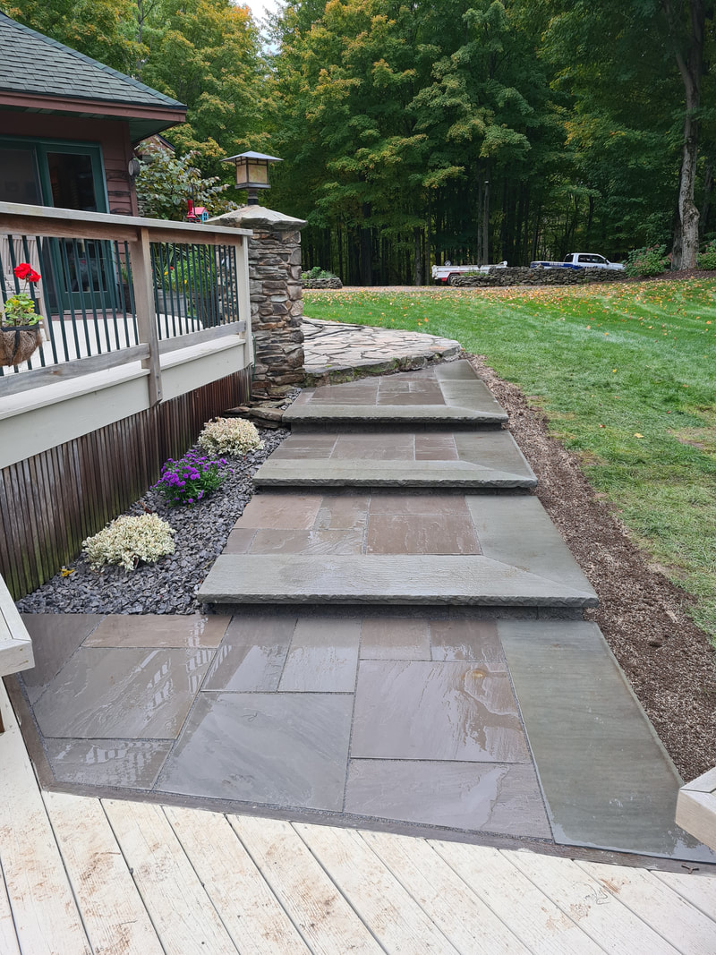 Concrete and bluestone stairs project in Oswego, NY